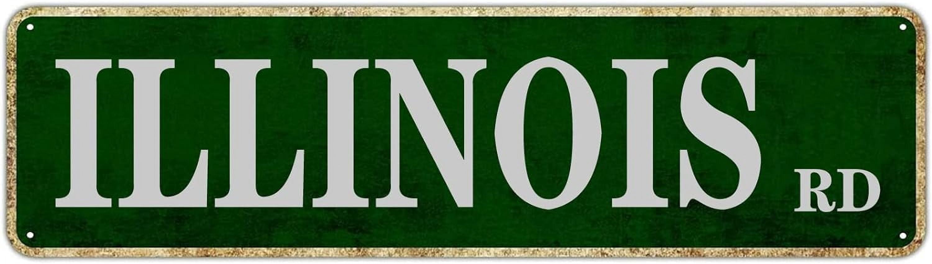 Metal Sign Illinois Road Vintage Signs Retro Tin Signs Art Plaque ...