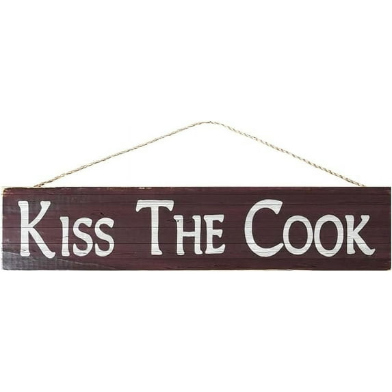 Metal Sign Kiss The Cook Vintage Signs Retro Tin Signs Aluminum Sign for Kitchen Home Garden Wall Bar Cafe Decor 4x16 Inch