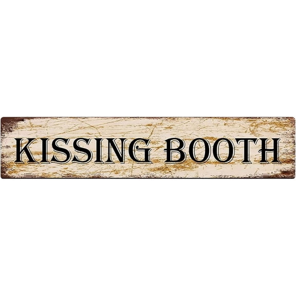 Metal Sign Kissing Booth Vintage Signs Retro Tin Signs Aluminum Sign for Kitchen Home Garden Wall Bar Cafe Decor 4"x16"