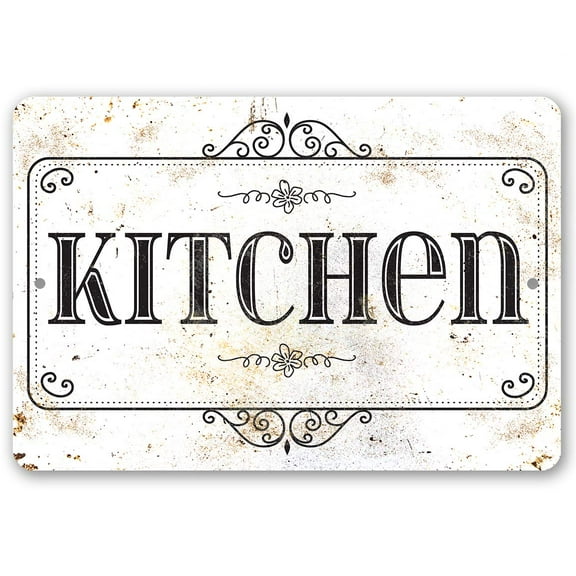 Metal Sign - Kitchen - Durable Metal Sign - Use Indoor/Outdoor - Makes a Classy Kitchen Decor and Housewarming Gift Under $20 (8" x 12")