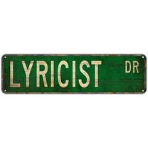 Metal Sign LYRICIST DR Vintage Tin Signs Plaque for Bedroom Kitchen Garden Wall Bar Club Coffee Hanging Sign Home Decor 4"x16"