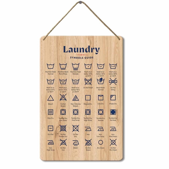 Metal Sign Laundry Symbols Guide Sign, Rustic Laundry Sign for Laundry Room, Bathroom, and Home (Aluminum) Size: 8 x 12 inch