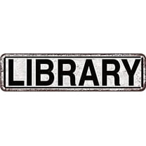 Metal Sign Library Vintage Signs Retro Tin Signs Aluminum Sign for Kitchen Home Garden Wall Bar Cafe Decor 4x16 Inches.jpg