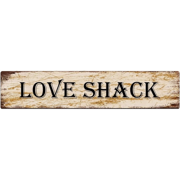 Metal Sign Love Shack Vintage Signs Retro Tin Signs Aluminum Sign for Kitchen Home Garden Wall Bar Cafe Decor 4x16 Inch