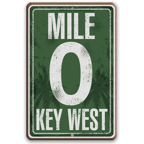 Metal Sign - Mile Zero Miami - Durable Metal Sign - Use Indoor/Outdoor - Perfect Decor and Housewarming Gift for Miamian (12" x 18")