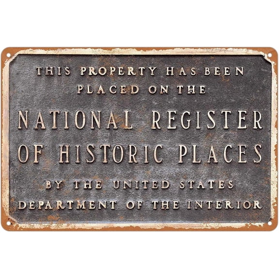 Metal Sign National Register Historic Places Vintage Tin Signs Wall Decoration Retro Art 8 x 12 inches