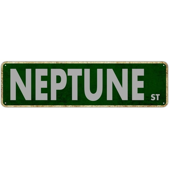 Metal Sign Neptune St Vintage Signs Retro Tin Signs Aluminum Sign Gift for Home Kitchen Restaurants Garden Wall Front Door Hanging Sign 4x16 Inch