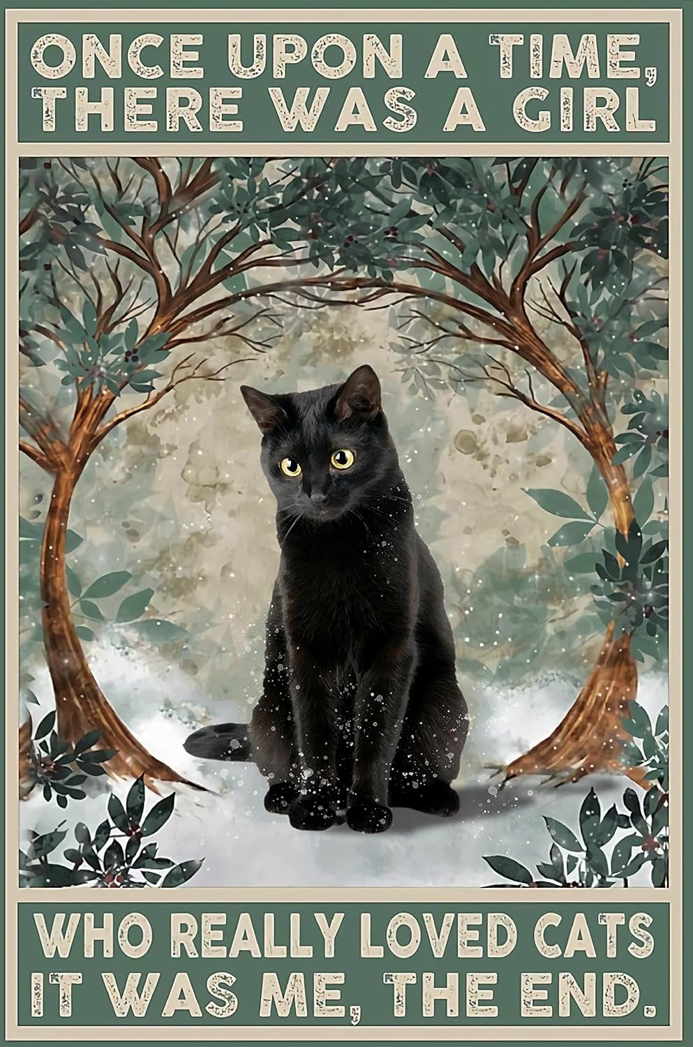 Targa In Metallo 'Once Upon A Time There Was A Girl Who Really Loved Cats' - Cartello Decorativo In Alluminio 20x30 Cm Per Parete - 4