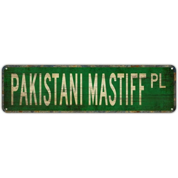 Metal Sign PAKISTANI MASTIFF PL Vintage Tin Signs Plaque for Bedroom Kitchen Garden Wall Bar Club Coffee Hanging Sign Home Decor 4"x16"
