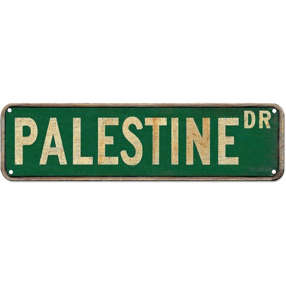 Metal Sign Palestine DR Vintage Sign Retro Sign Aluminum Tin Sign for Home Bar Kitchen Office Cafe Wall Decor 4"x16"