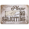 thumbnail image 1 of Metal Sign - Please No Soliciting - Durable Metal Sign - Use Indoor/Outdoor - Makes a Great Artsy No Soliciting Sign for Home, Offices, and Establishments Under $20 (8" x 12"), 1 of 5
