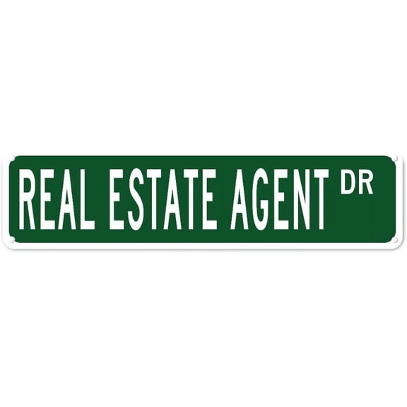 Metal Sign Real Estate Agent DR Vintage Signs Retro Tin Signs Aluminum Sign Quotes Home Kitchen Pub Club Wall Yard Pub Club Porch Sign Decor 4x16 Inch