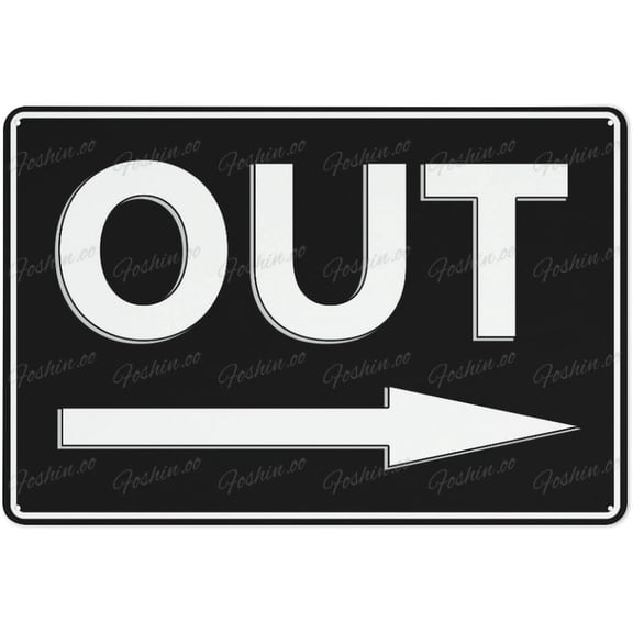 Metal Sign Out Right Arrow 8"x12", Aluminum Fade Resistant Easy Mounting Sign, Indoor Outdoor Use for Home Business Office Facility Property Direction Guide