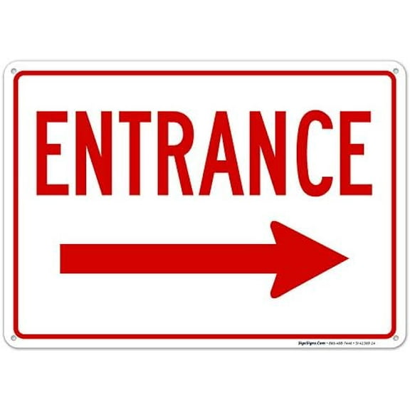 Metal Sign Right Arrow Entrance Sign Engineer Grade Rust Free Aluminum, Weather/Fade Resistant, UV Protected, Easy to Mount, Indoor/Outdoor Use 8 X 12 Inch