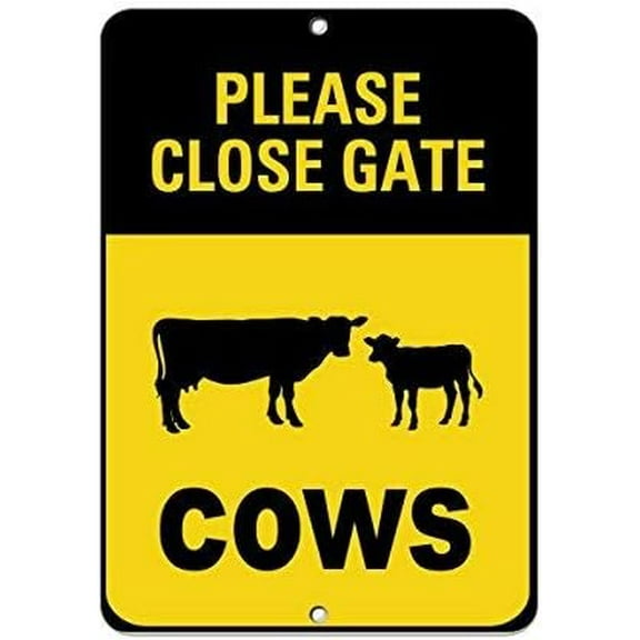 Metal Sign Sign Please Close Gate Cows Activity Sign Farm Sign General for Outdoor & Indoor 12" x 8" Yard Signs