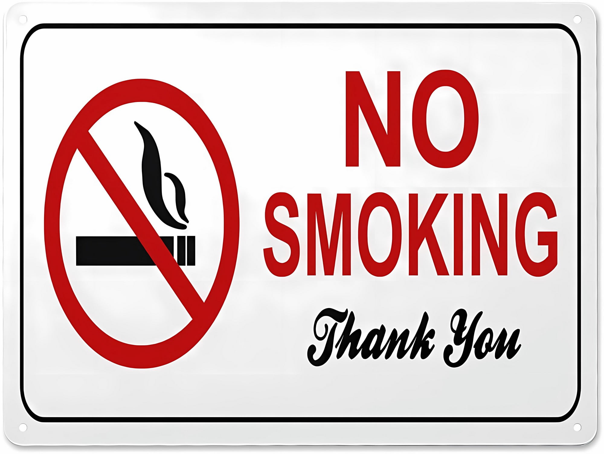 Metal Sign No Smoking Thank You (Matel6) - 8"x12" Aluminum Metal ...