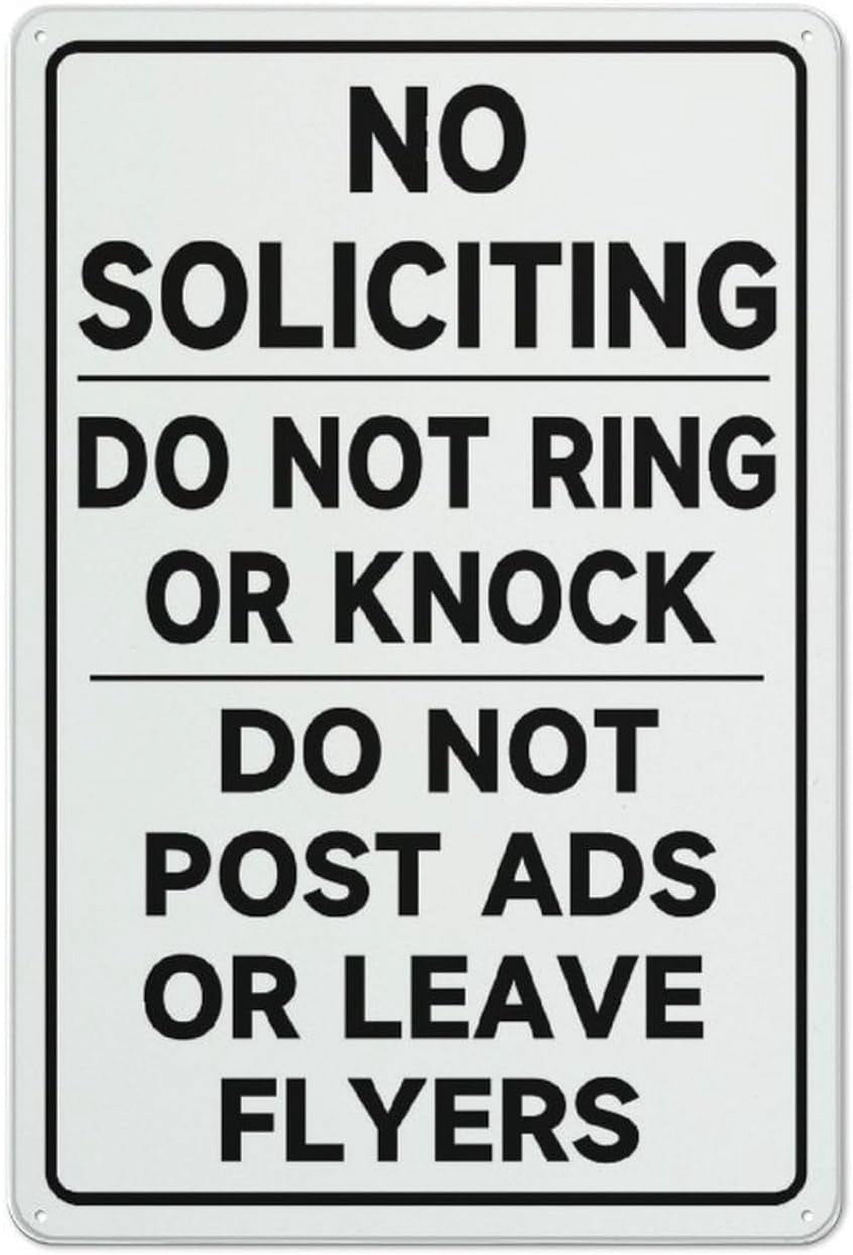 Metal Sign No Soliciting Do Not Ring Knock Post Ads Leave Flyers Metal ...
