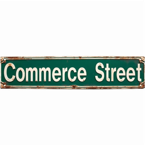 Metal Sign Speakeasy Vintage Signs 16X4 Inches Commerce Street Sign Perfect for Wall Decor Aluminum. Vintage Signs Retro Tin Signs Aluminum Sign for Kitchen Home Garden Wall Bar Cafe Decor