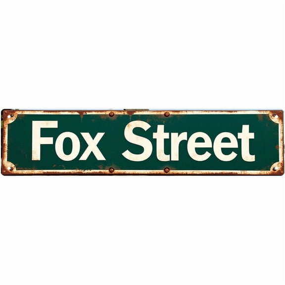 Metal Sign Speakeasy Vintage Signs 16X4 Inches Fox Street Sign Perfect for Wall Decor Aluminum. Vintage Signs Retro Tin Signs Aluminum Sign for Kitchen Home Garden Wall Bar Cafe Decor