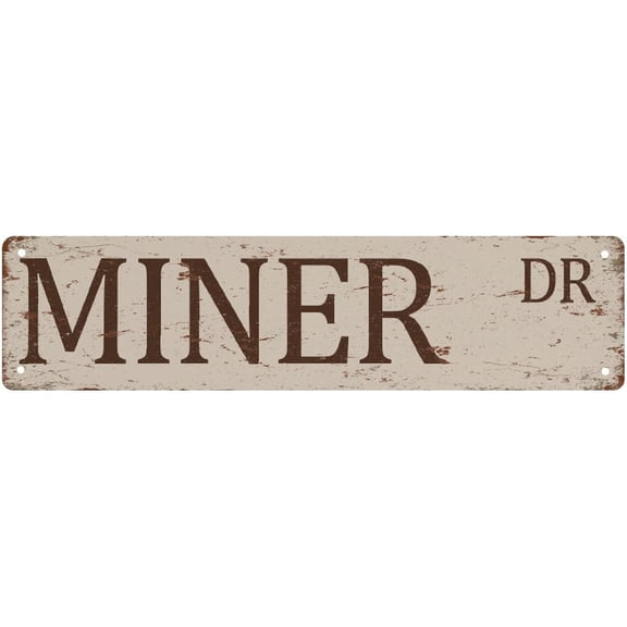 Metal Sign Tin Sign Miner Dr Street Sign, Quality Metal Sign, Novelty Sign For Farm House Garage Wall Decor Tin Sign 16 X 4 Inch