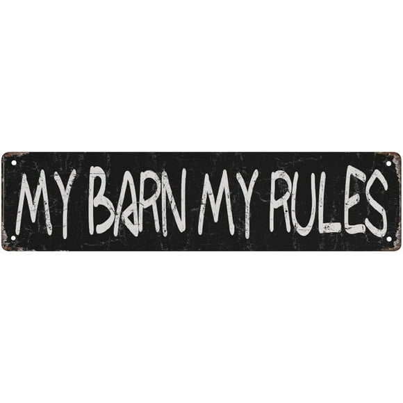Metal Sign Tin Sign My Barn My Rules Street Sign, Quality Metal Sign, Novelty Sign For Farm House Garage Wall Decor Tin Sign 16 X 4 Inch