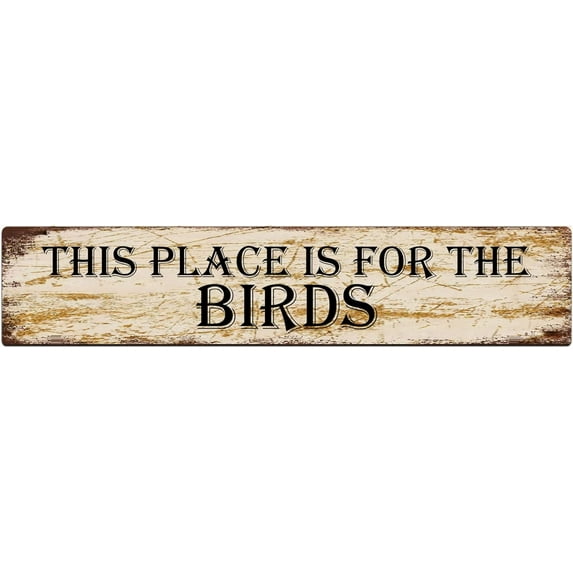 Metal Sign Tin Sign This Place is for The Birds Funny Metal Signs Vintage Sign Retro Tin Signs Aluminum Metal Sign for Bedroom Kitchen Garden Wall Bab Club Coffee Hanging Sign Home Decor 4x16 Inch