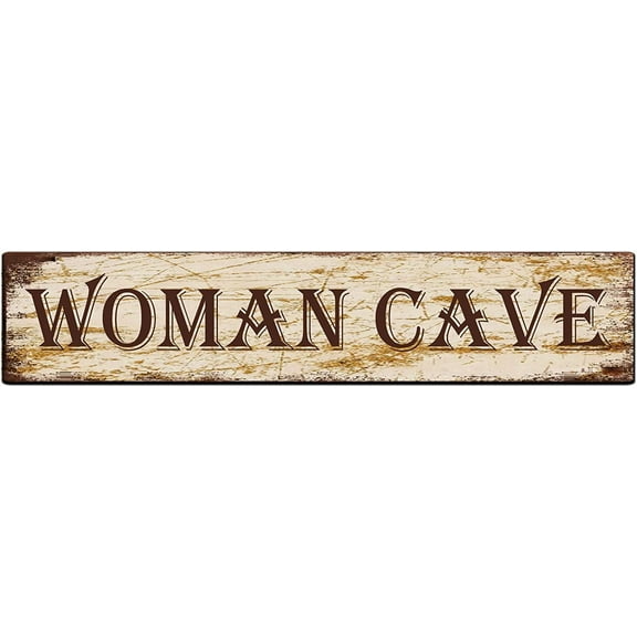 Metal Sign Tin Sign Woman Cave Funny Metal Signs Vintage Sign Retro Tin Signs Aluminum Metal Sign for Bedroom Kitchen Garden Wall Bab Club Coffee Hanging Sign Home Decor 4x16 Inch