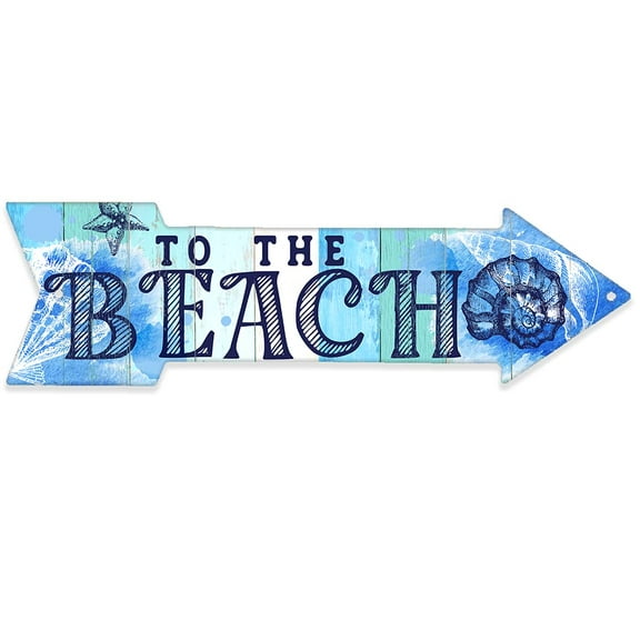 Metal Sign - To The Beach Metal Arrow - Directional Arrow Sign - Durable Metal Sign - Use Indoor/Outdoor - Tropical Beach Sign and Summer Decor and Gift