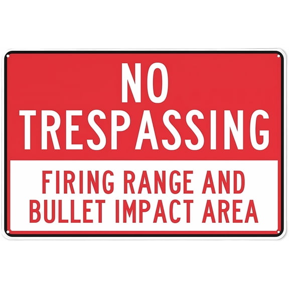 Metal Sign No Trespassing Firing Range And Bullet Impact Area - 8"x12" Rust Free Aluminum UV Ink Printed Sign, Durable Weatherproof Outdoor for Home, Firing Zone