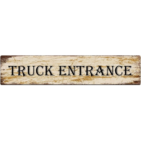Metal Sign Truck Entrance Vintage Signs Retro Tin Signs Aluminum Sign for Kitchen Home Garden Wall Bar Cafe Decor 4x16 Inch