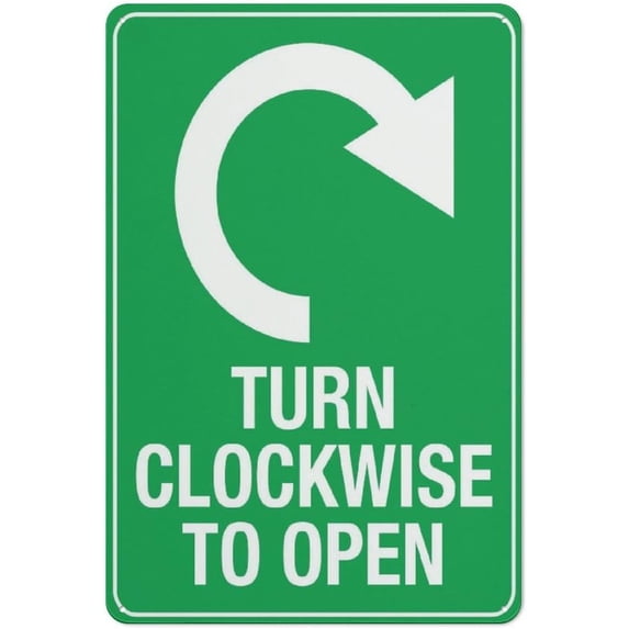 Metal Sign Turn Clockwise To Open Sign 8