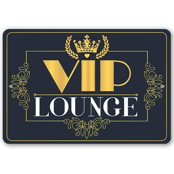Metal Sign - VIP Lounge - Durable Metal Sign - Use Indoor/Outdoor - Great Gift and Decor for Cigar Aficionados, Bars, Restaurants, Game Rooms and Man Caves Under $20 (8" x 12")