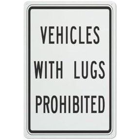 Metal Sign Vehicles With Lugs Prohibited Aluminum Sign Fade Resistant Easy Mounting Indoor/Outdoor Use Sign 12X8 Inch, Matel4