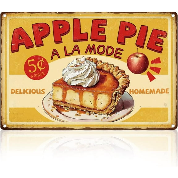 Metal Sign Vintage Tin Plate Signs Home Made Apple Pie Wall Decor House Cafe Shop Painting Plaque