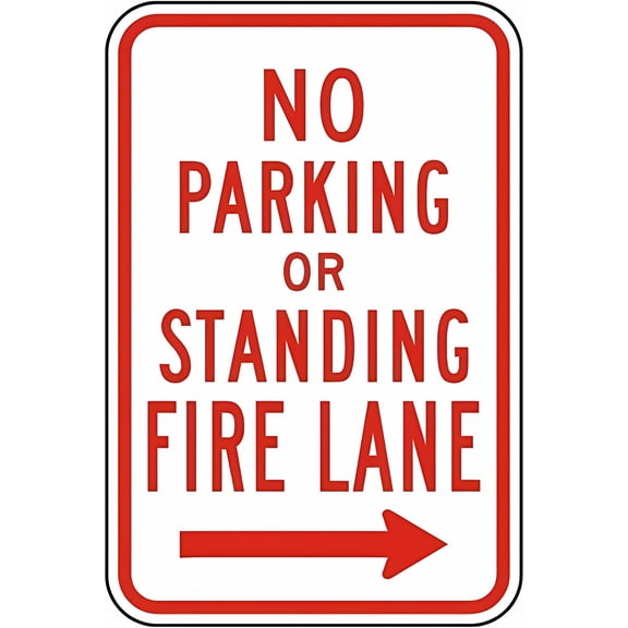 Metal Sign Warning Tin NO Parking OR Standing FIRE Lane - 8"x12" Aluminum Sign, Fire Zone Decor for Home Coffee Bar Wall IndoorOutdoor Use