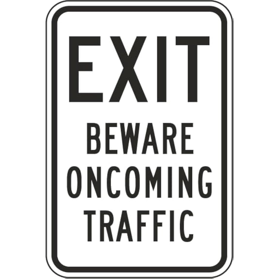 Metal Sign Warning Tin Sign Exit Beware Oncoming Traffic Aluminum Signs For Home Coffee Bar Wall Decor,8X12Inch