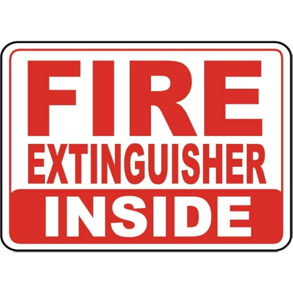 Metal Sign Warning Tin Sign Fire Extinguisher Inside Aluminum Signs For Home Coffee Bar Wall Decor 8X12 Inch