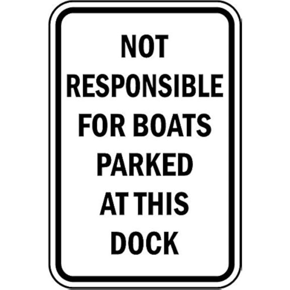 Metal Sign Warning Tin Sign Not Responsible For Boats At Dock Aluminum Signs For Home Coffee Bar Wall Decor,8X12Inch