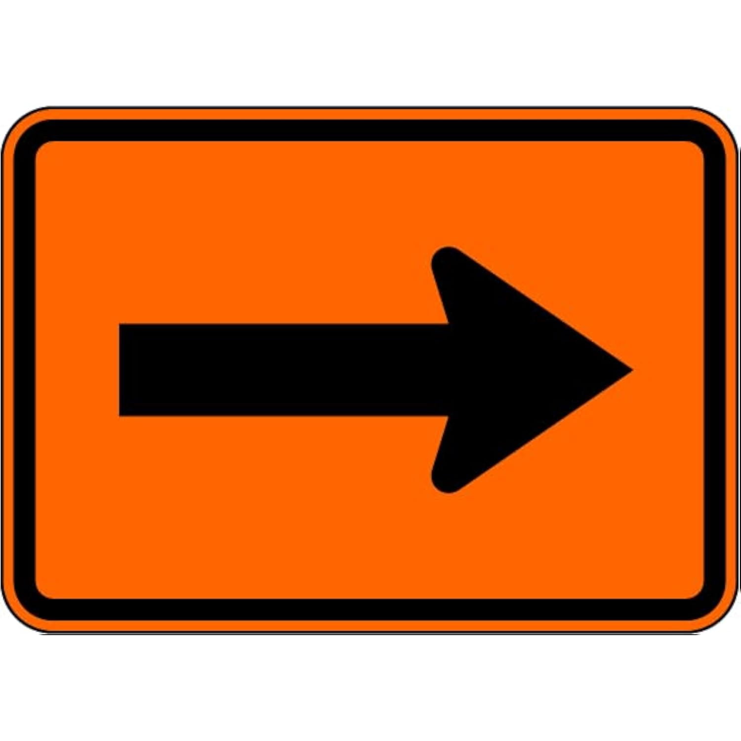 Metal Sign Warning Tin Sign Right Turn Arrow Orange Aluminum Signs For ...