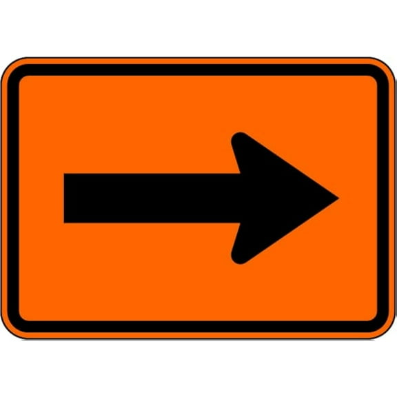 Metal Sign Warning Tin Sign Right Turn Arrow Orange Aluminum Signs For Home Coffee Bar Wall Decor 8x12 Inch