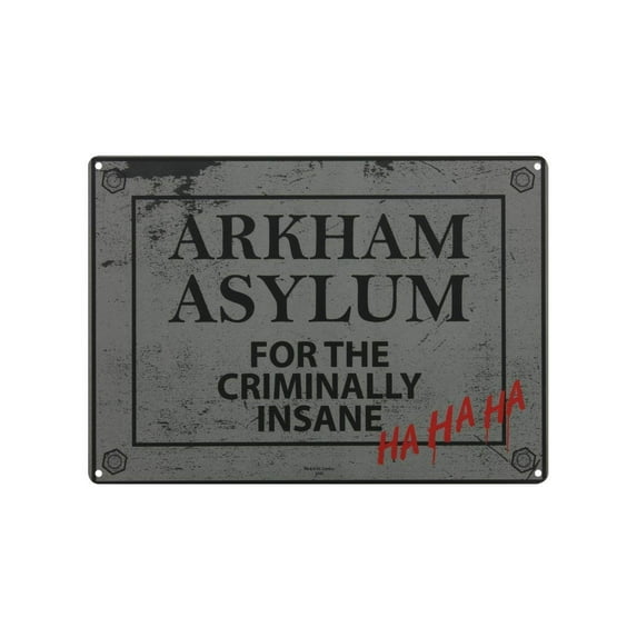 Metal Signs Arkham Asylum Wall Decro | Indoor/Outdoor | 12 x 8 inch Aluminum Sign Vintage Look