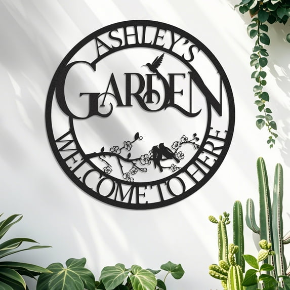 Metal Signs Customized, Custom Name Garden Signs, Garden Decor for Outside, Custom Sign Outdoor Metal, Welcome to My Garden Sign, Garden Wall Art, Yard Decor, Patio Sign, Gardening Gifts(10inches)