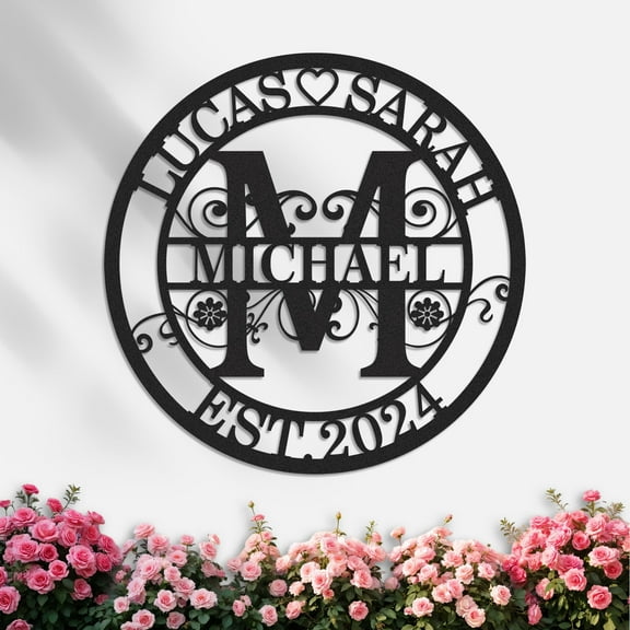 Metal Signs Customized, Personalized Family Name Sign, Split Letter Monogram Wall Decor, Custom Signs Outdoor Metal, Last Name Sign, Metal Wall Art Home Decor, Personalized Wedding Gifts(10inches)