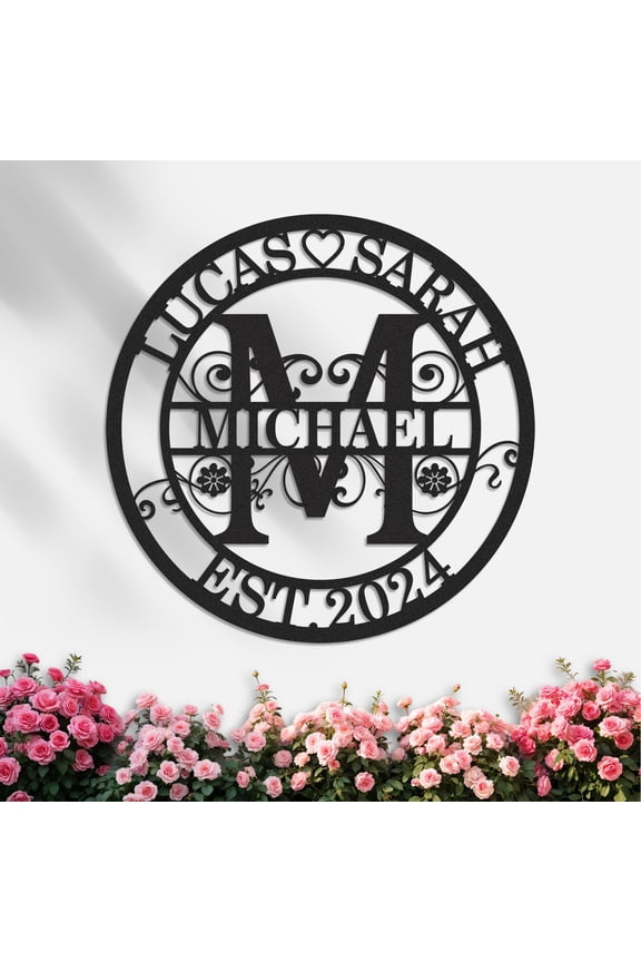 Metal Signs Customized, Personalized Family Name Sign, Split Letter Monogram Wall Decor, Custom Signs Outdoor Metal, Last Name Sign, Metal Wall Art Home Decor, Personalized Wedding Gifts(10inches)