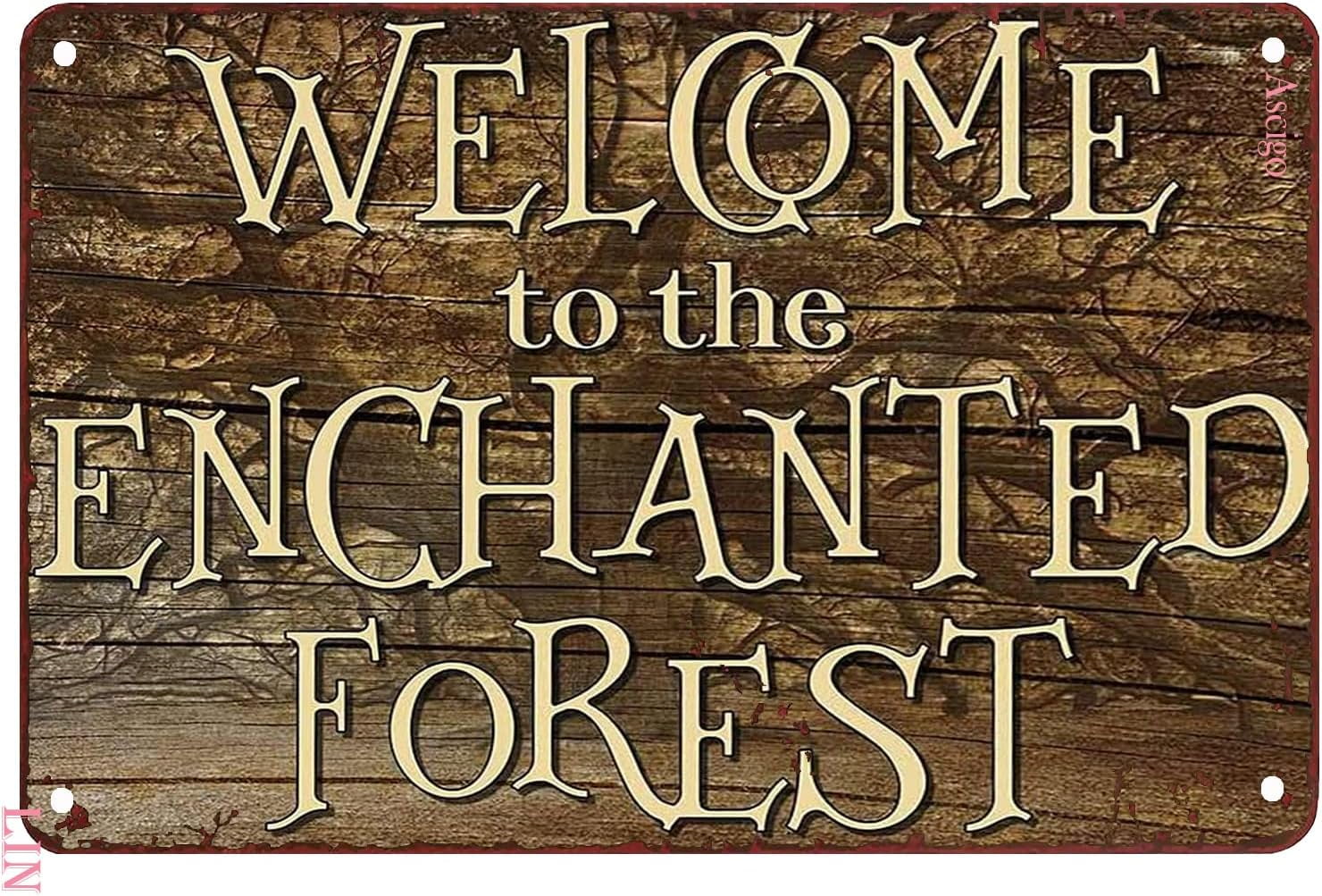 Metal Signs Decor Welcome to The Enchanted Forest Sign Fantasy Wall Or ...