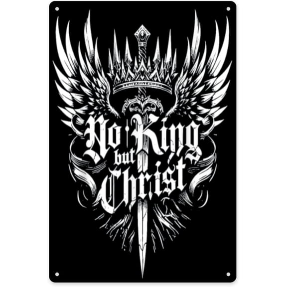 Metal Signs Funny Jesus Is King Cross Christian Religious Christ Vintage Metal Tin Sign for Home Office Kitchen Bar Cafe Garden Farmhouse Wall Decor 12x8 Inch