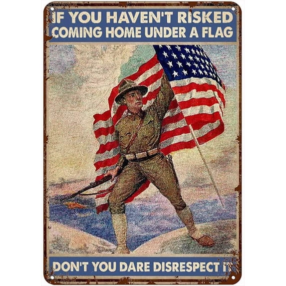 Metal Signs for Garage Antique Metal Sign Happy Veteran Day Soldier Memorial Poster Tin Sign Vintage Decoration Garage Home Garden Cafes Kitchen Wall Tin Signs 8x6 inch