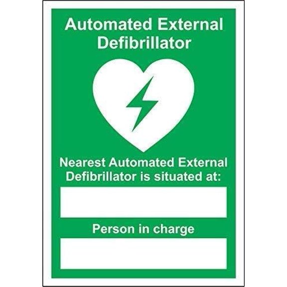 Metal Signs Great Tin Sign Automated External Defibrillator Nearest Location Sign 12" X 8"