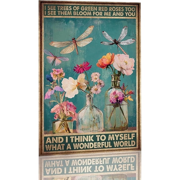 Metal Signs I Think To Myself What A Wonderful World Vintage Signs Retro Aluminum Tin Sign for Kitchen Office Home Bar Cafe Wall Decor 8x12 Inch