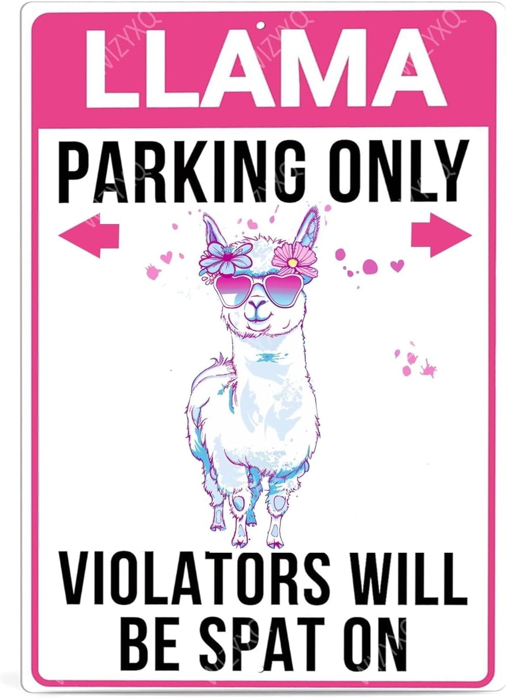 Spats Sign Metal Signs Llama Parking Only Violators Will Be Spat On Sign Funny ...